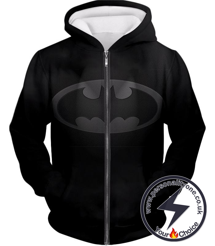 Super Cool Batman Logo Promo Black Zip Up Hoodie